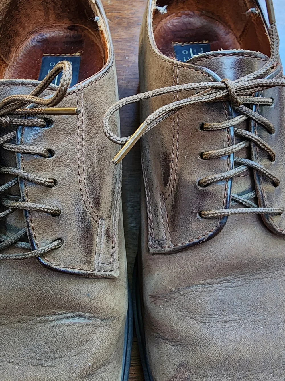 Vintage Thornton Bay Brown Nubuck Suede Leather Derby Oxford Shoes